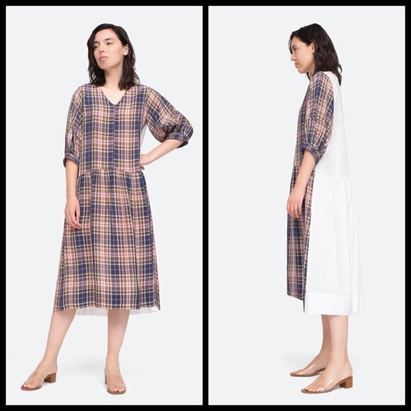 💕SEA NEW YORK💕 Rooney Relaxed Midi Dress ~ Plaid Size 2 - Picture 6 of 16